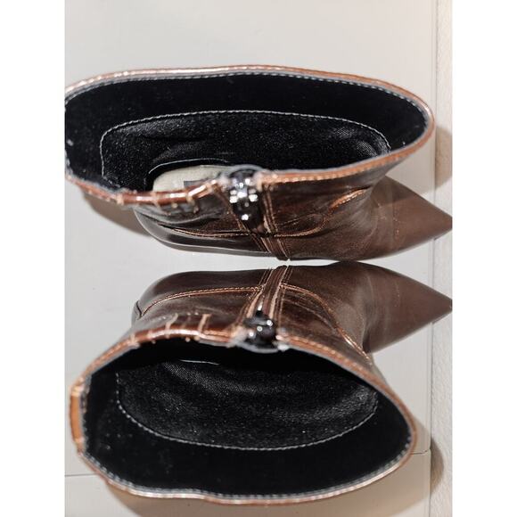 Dolce Vita Leather Heel Zip Booties - Women's Size 7 (Brown) - Picture 7 of 9